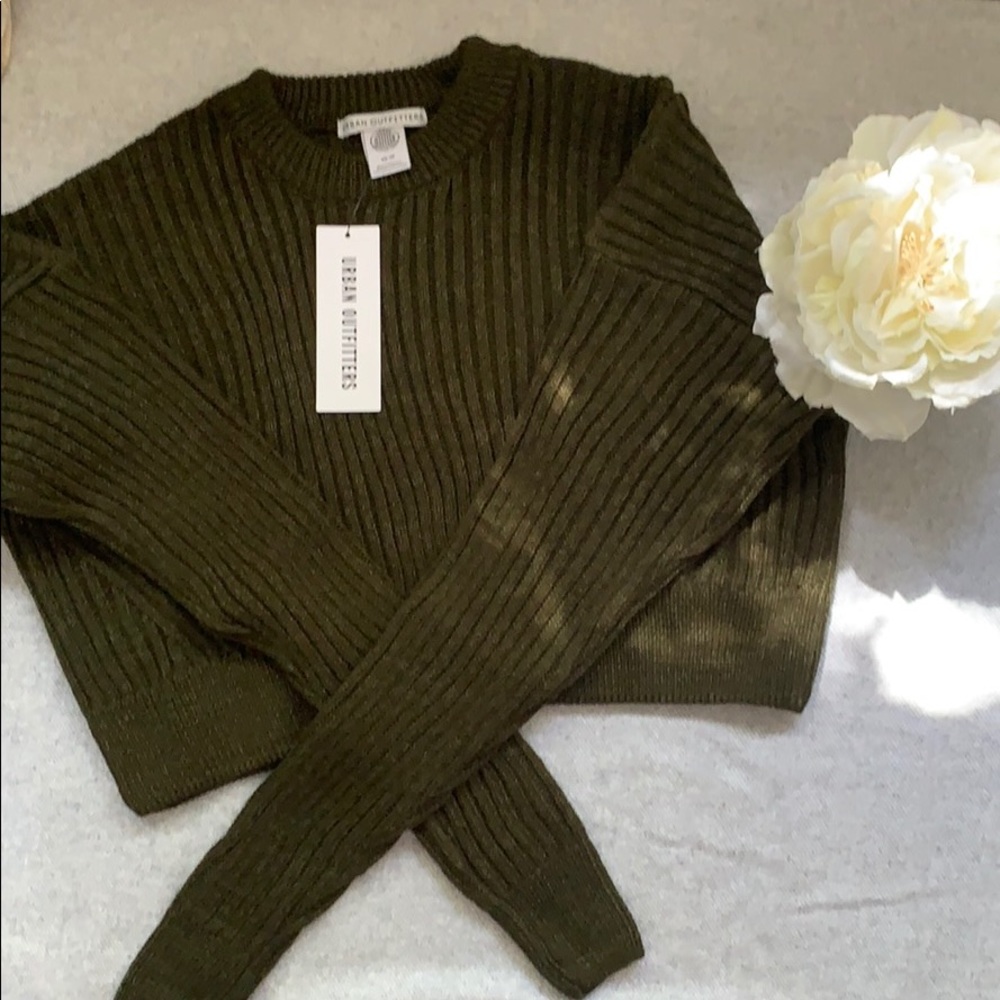 Urban Outfitters Olive Green Ribbed Crop Top